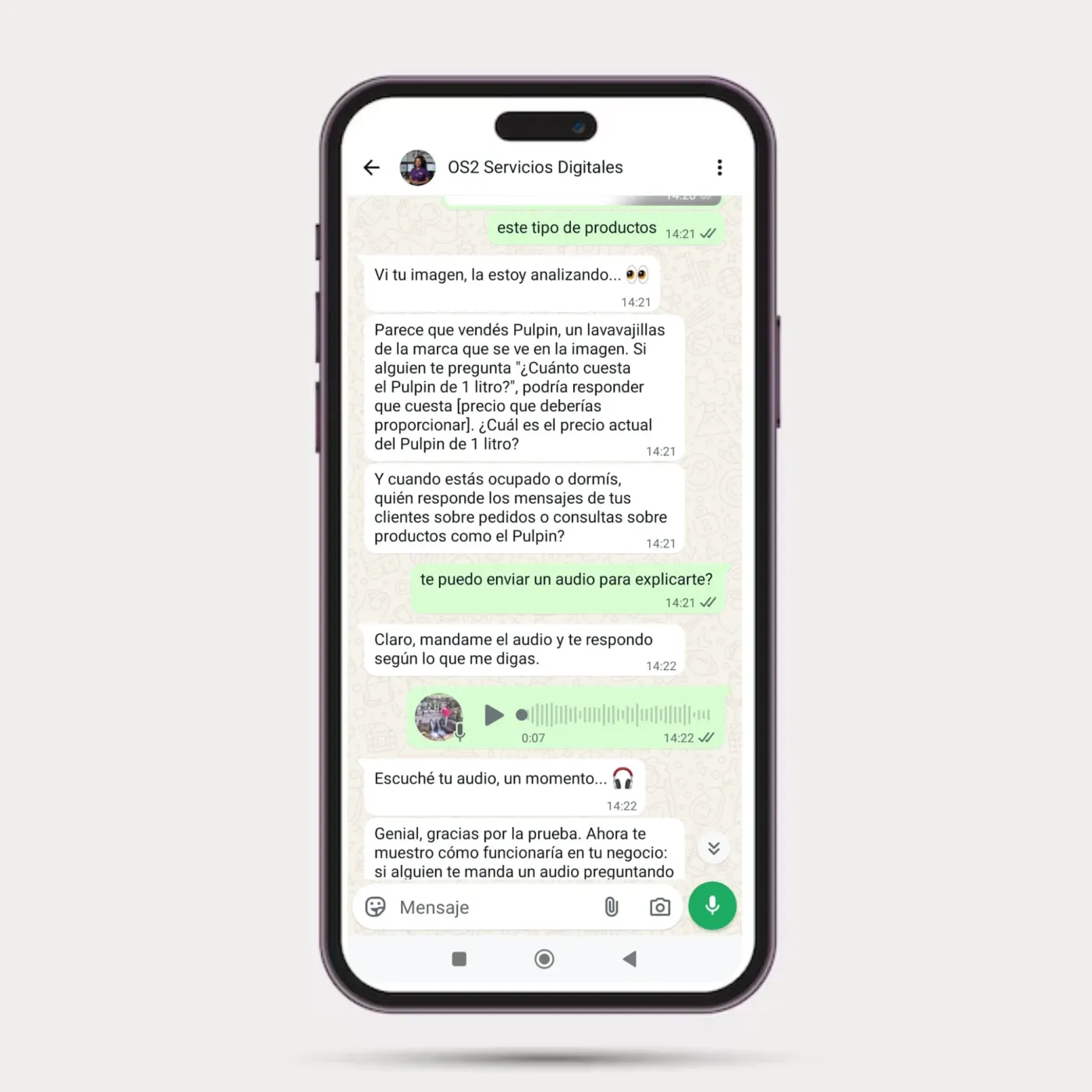 Panel de conversaciones